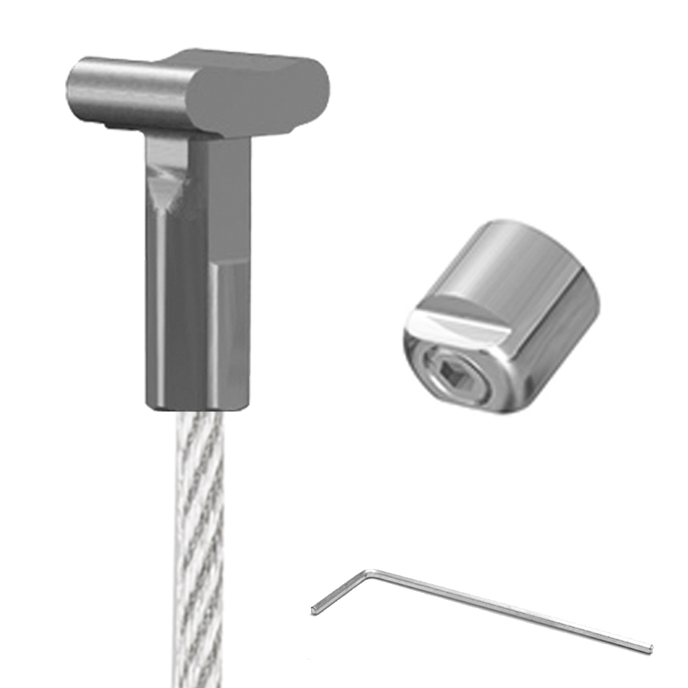 Bild von Befestigungsset Schienenstopper mit Stahlseil | 200 cm