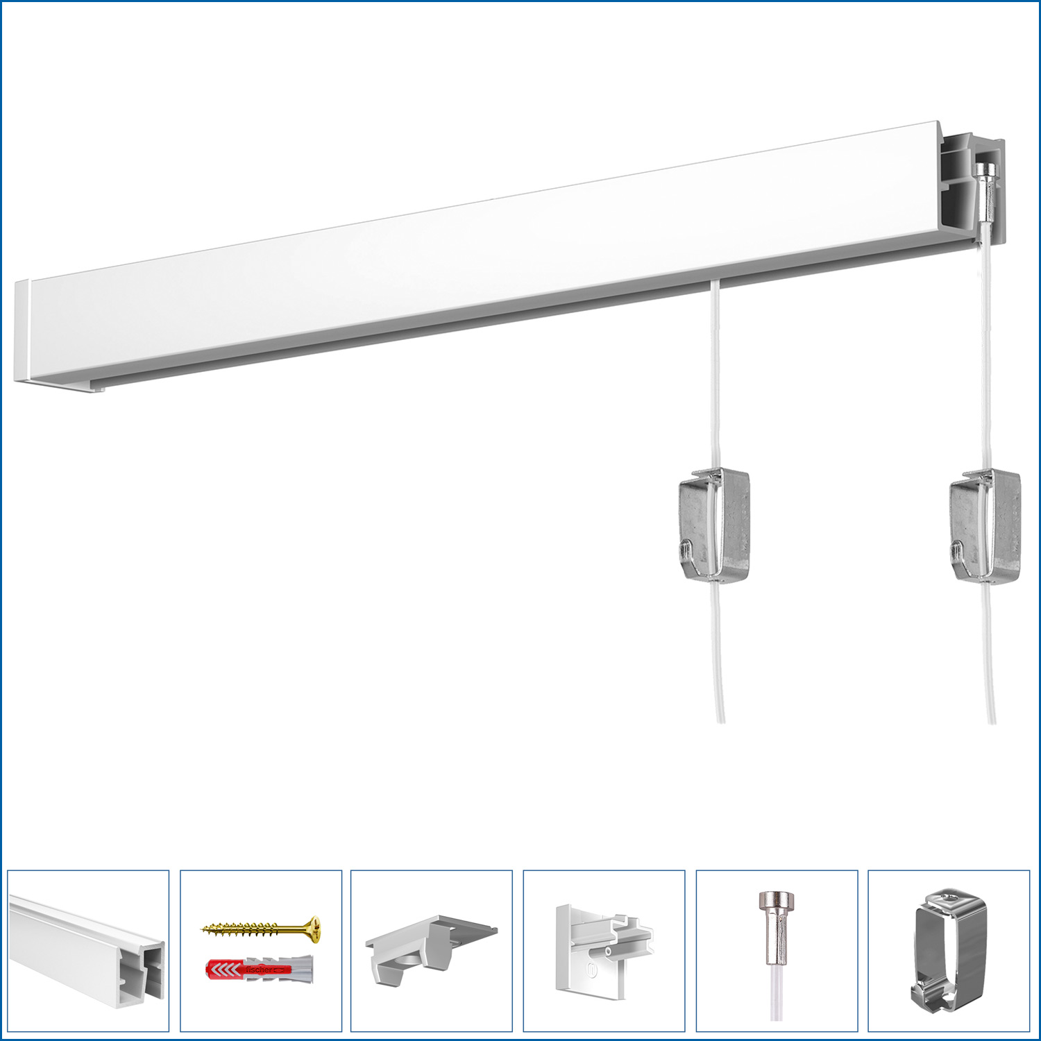 Deckenschienen-Set in weiß 200 cm günstig online kaufen