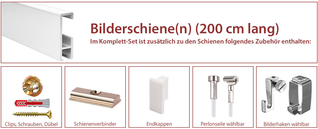 komplett set bilderschiene cliprail