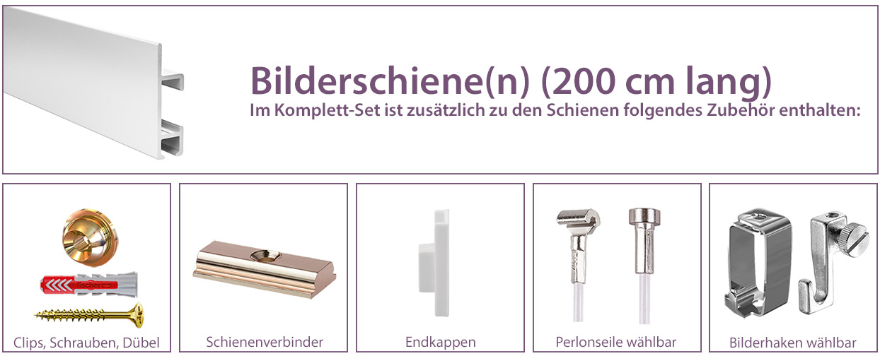komplett set bilderschiene cliprail max