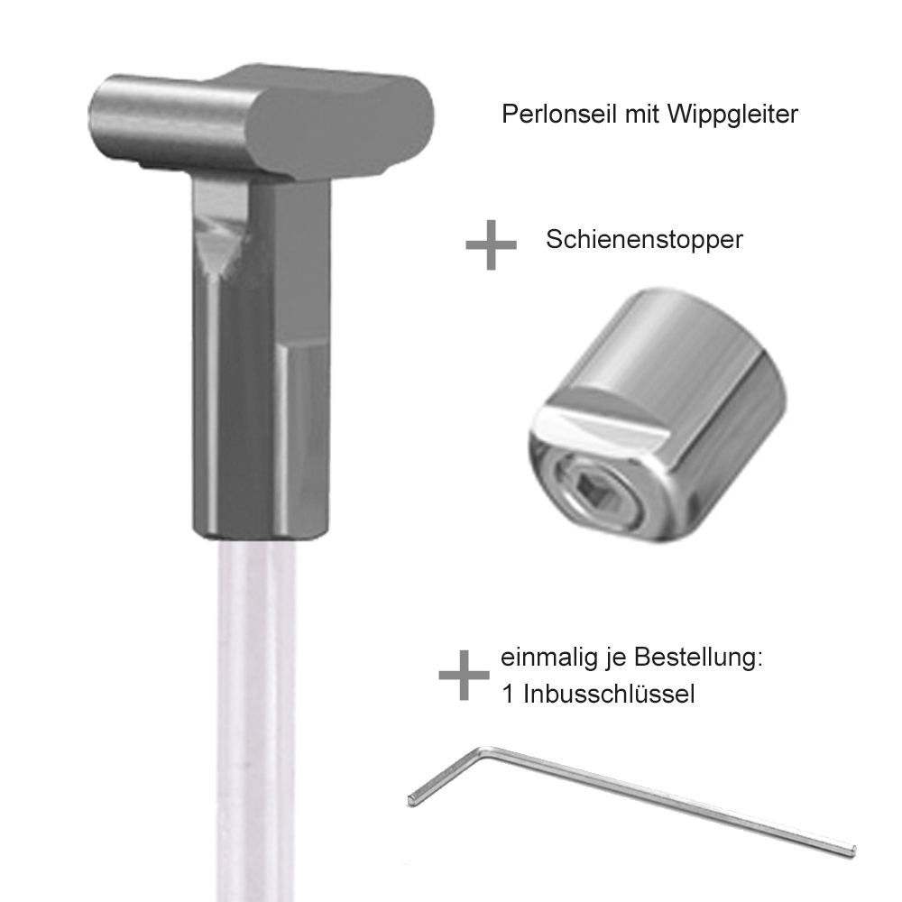 Bild von Befestigungsset Schienenstopper mit Perlonseil